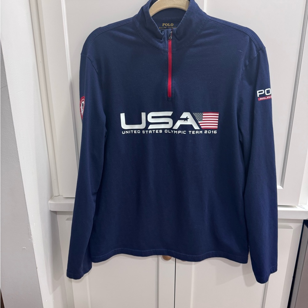 Ralph Lauren USA POLO 2016 Olympic quarter zip pullover top L